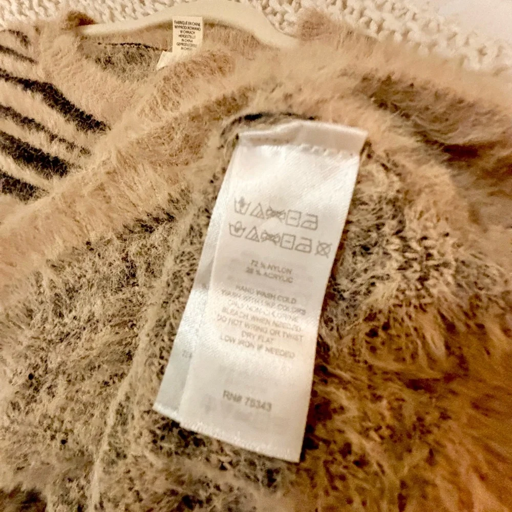 Tiger Animal Stripe Brown Black Fuzzy Sweater